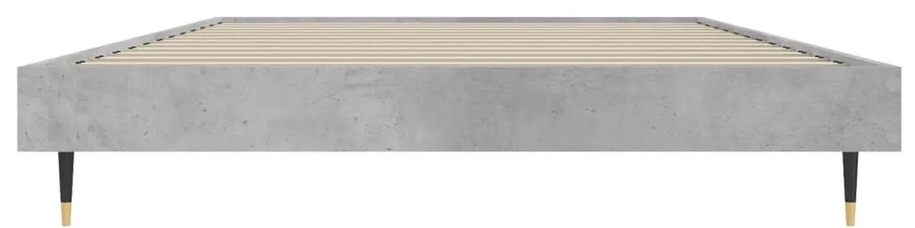 betonszürke szerelt fa ágykeret 100 x 200 cm