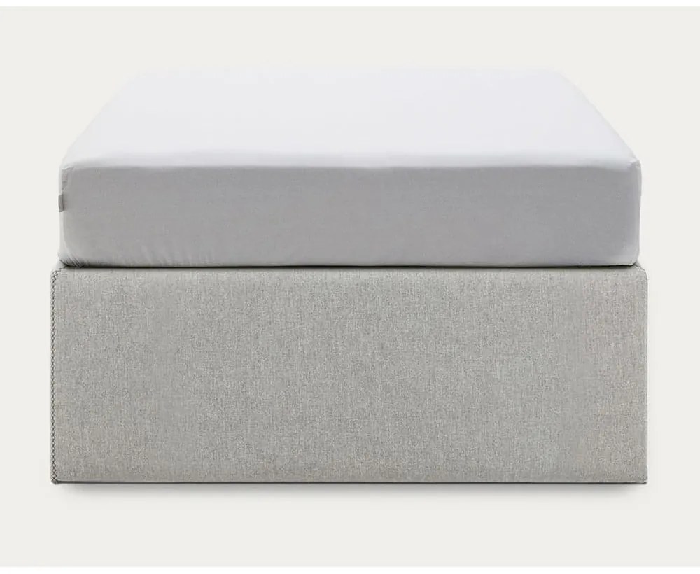 Szürke kárpitozott ágyneműtartós egyszemélyes ágy 90x190 cm Matters – Kave Home