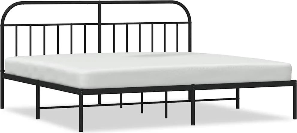vidaXL fekete fém ágykeret fejtámlával 193 x 203 cm