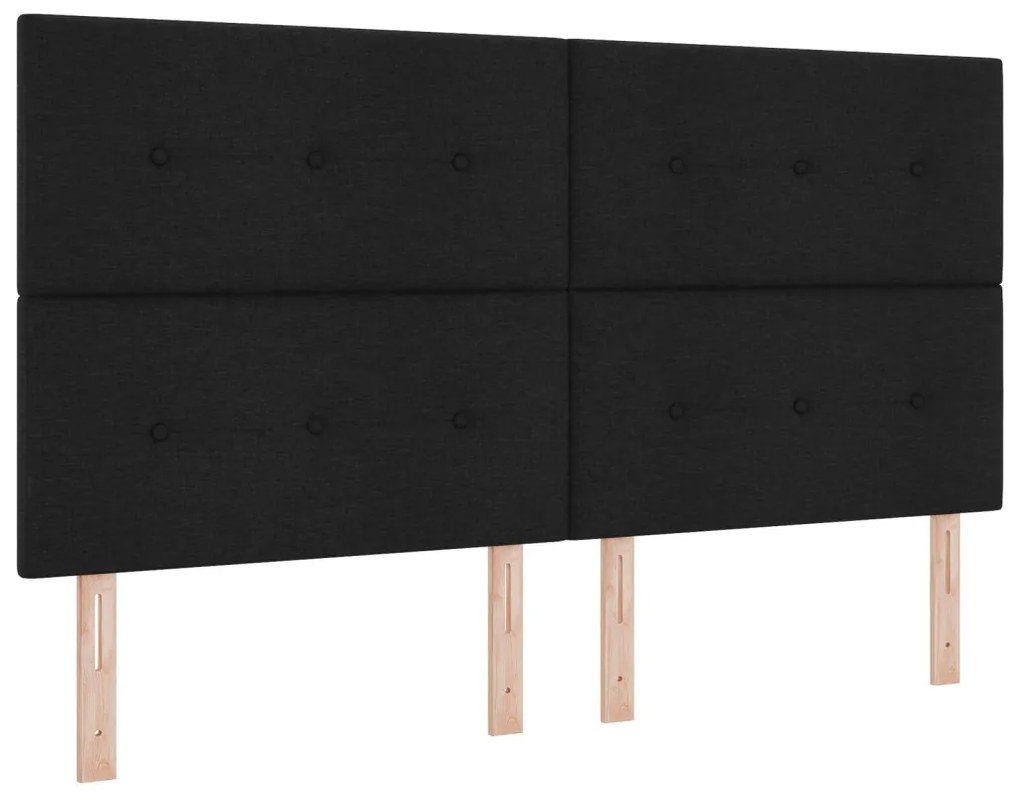 Boxspring ágy matraccal fekete szuper king szövet