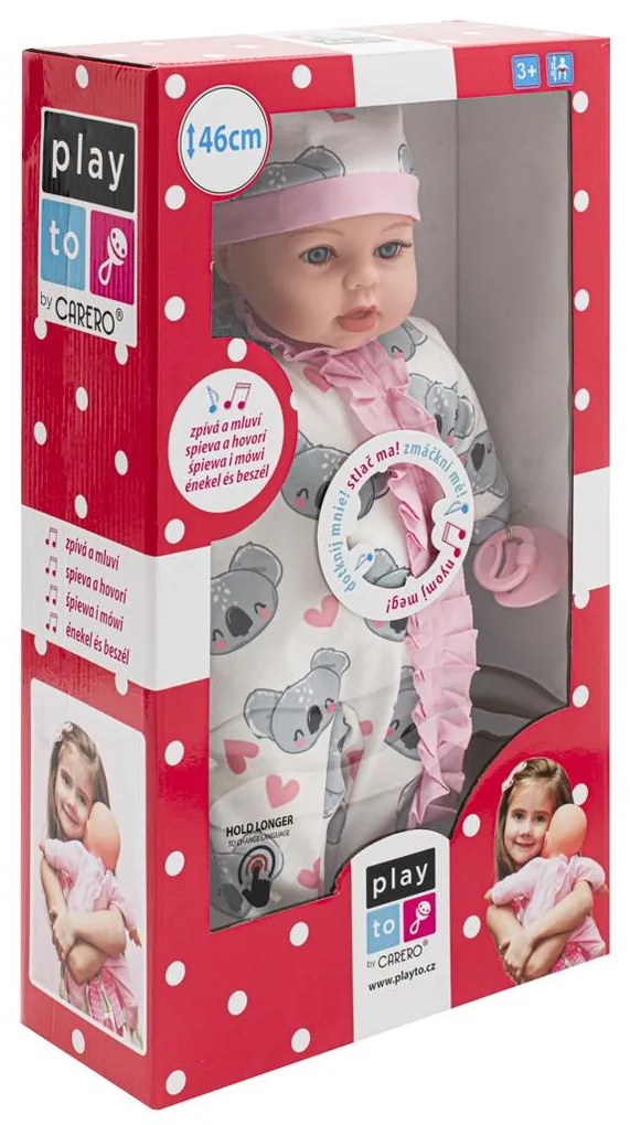 Magyarul beszélő és éneklő baba PlayTo Bibi 46 cm