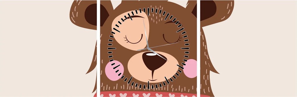 Kép - Teddy maci piros sállal (órával) (90x30 cm)