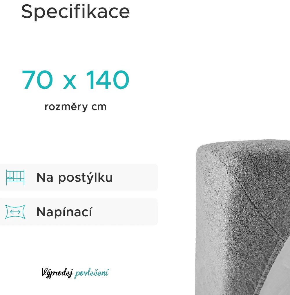 Gyerek frottír lepedő 70x140 cm sárga