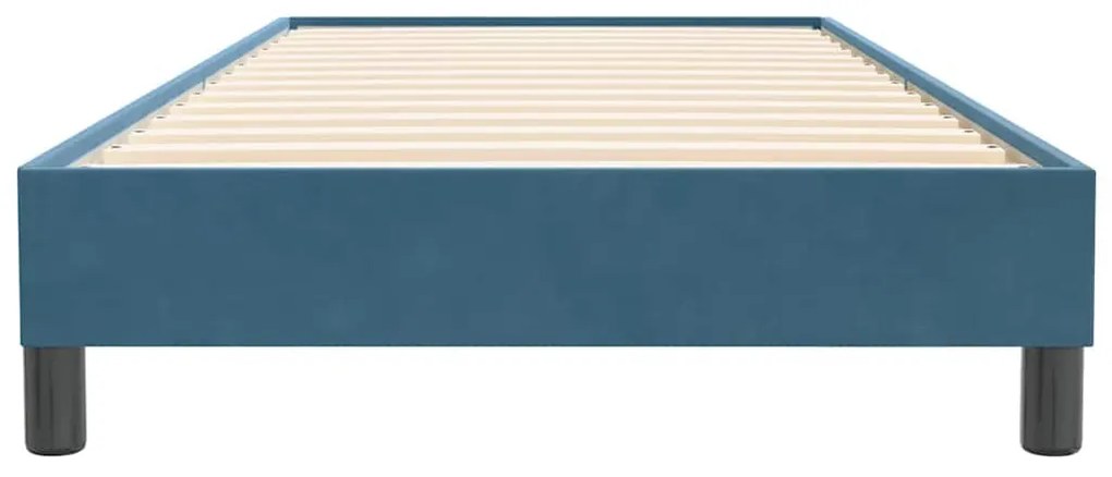 vidaXL sötétkék bársony rugós ágy matrac nélkül 80x220 cm