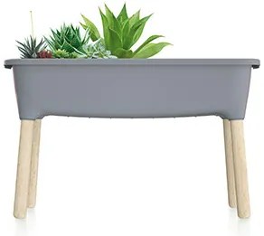 Prosperplast RESPANA PLANTER WOOD HIGH SET palántázó 78 cm szürke kő