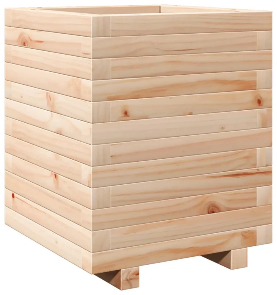 vidaXL tömör fenyőfa kerti virágtartó 40 x 40 x 49,5 cm