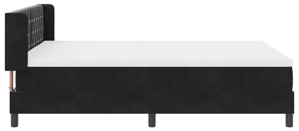 Boxspring Ágy Matrac Kárpit Fekete 140x200 cm