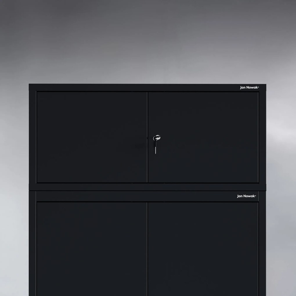 Felső szekrényelem EWA Compact öltözőszekrényhez – 800 x 380 x 400 mm, fekete