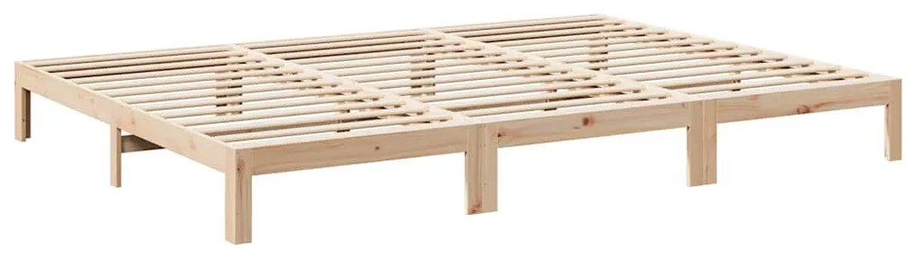 családi ágykeret matrac nélkül 270x200 cm tömör fa fenyőfa