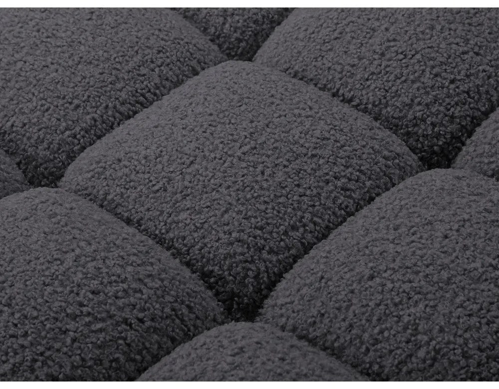 Antracitszürke buklé moduláris sarokkanapé (jobb oldali) Bellis – Micadoni Home