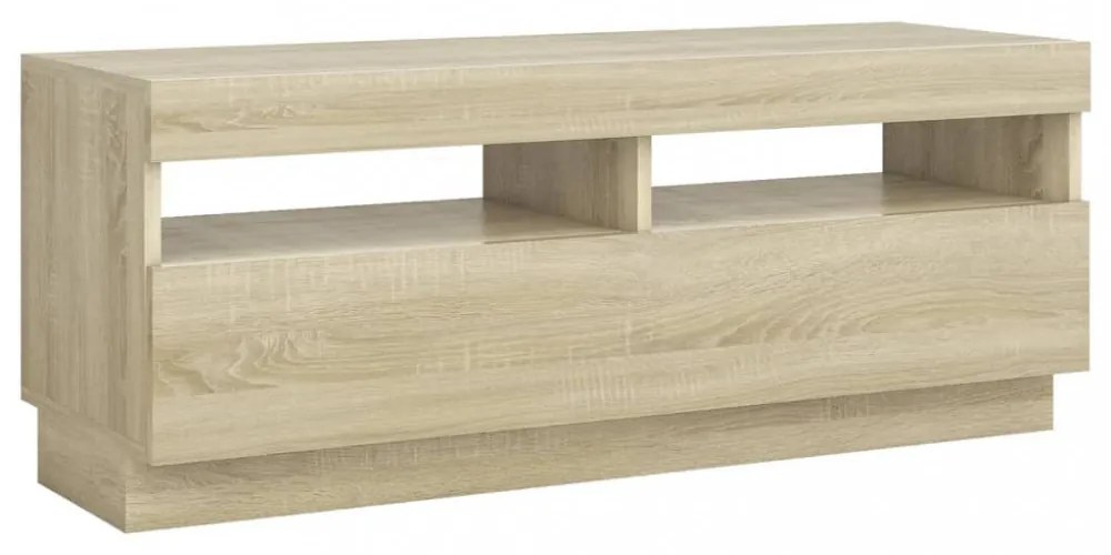sonoma tölgy színű TV-szekrény LED-lámpákkal 100 x 35 x 40 cm