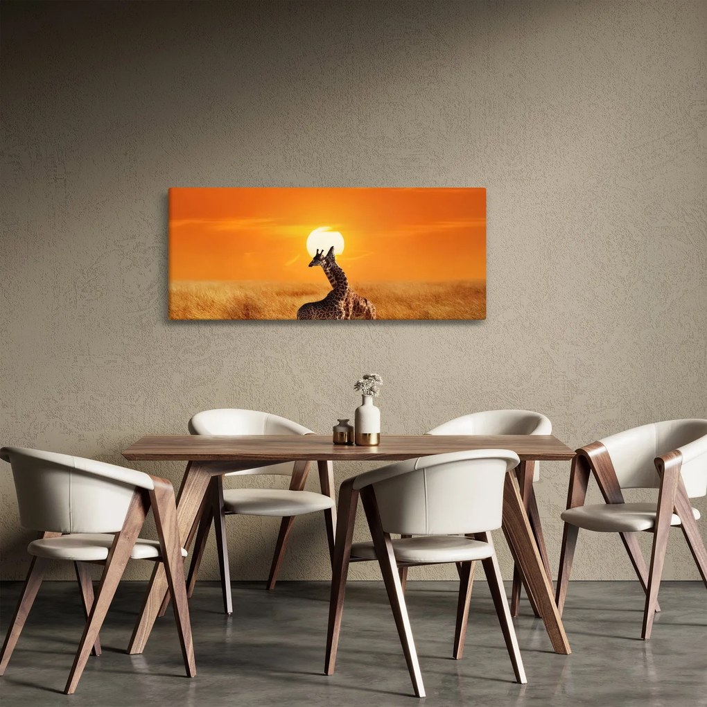 Kép - Zsiráfok a Serengeti Nemzeti Parkban (120x50 cm)