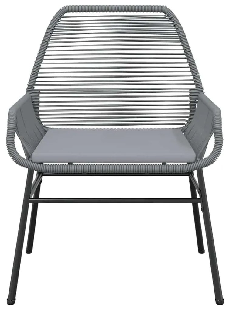 5 részes szürke polyrattan üveg kerti étkezőgarnitúra párnával