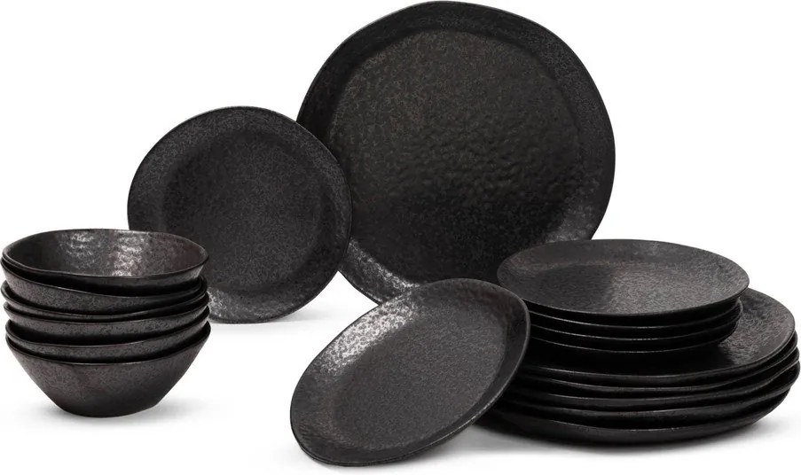 Kőedény hatszemélyes étkészlet 18 db-os Dark Moon – Bonami Selection