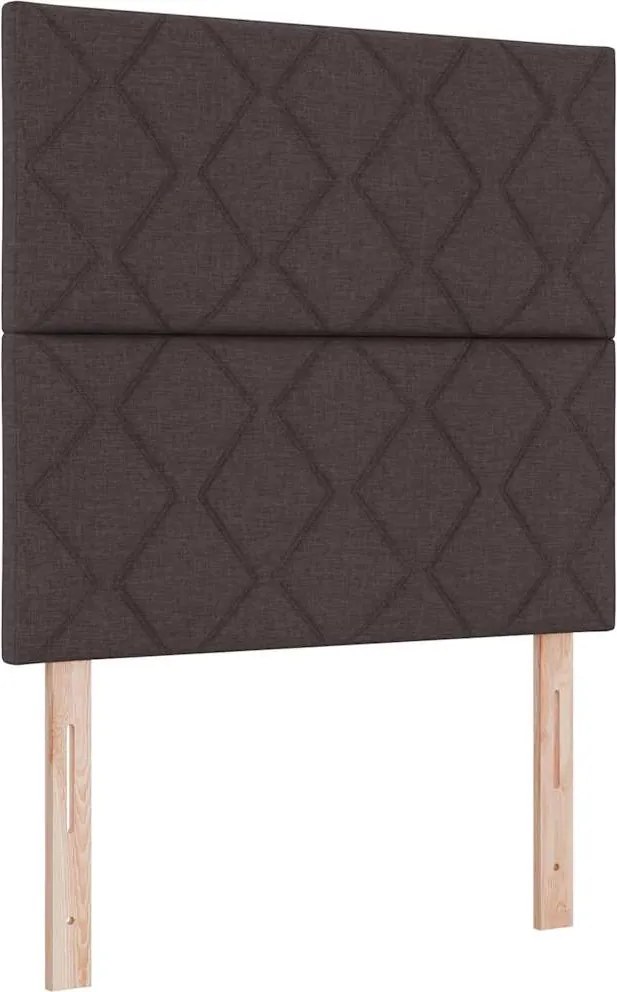 vidaXL Boxrugós ágy matracmal leddel sötétbarna 100 x 200 cm szövet