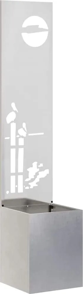 vidaXL Kertvédő vászon Ezüst 32 x 140 cm Rozsdamentes acél