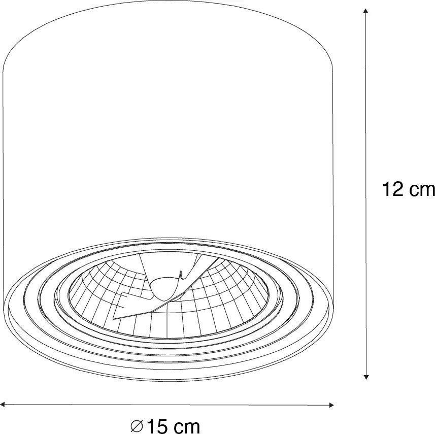 4 darabos modern fekete forgatható és dönthető mennyezeti spotlámpa készlet AR111 - Rondoo Up