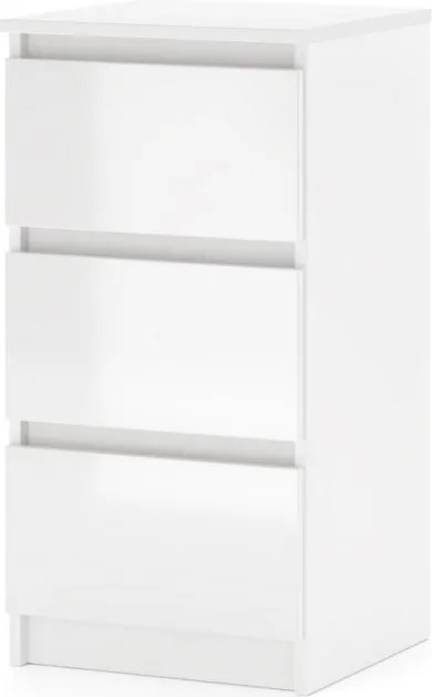 SIMPLE Komoda 40 3S biały/biały połysk