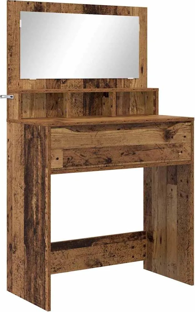 vidaXL Hálószobai Öltözködő Asztalok Öreg fa 80 x 39,6 x 135 cm