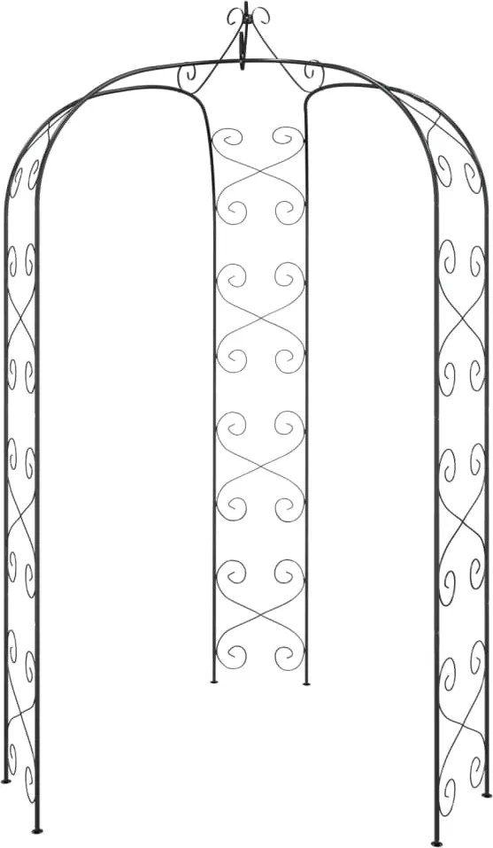 vidaXL fekete acél kerti boltív Ø180 x 255 cm