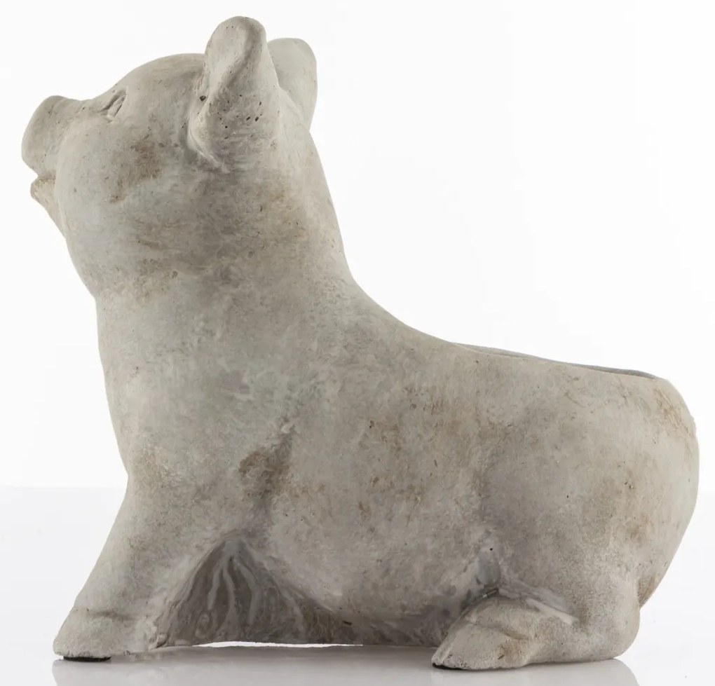 Cement Szürke virágtartó kaspó, Bézs 20,5x13,5x24cm