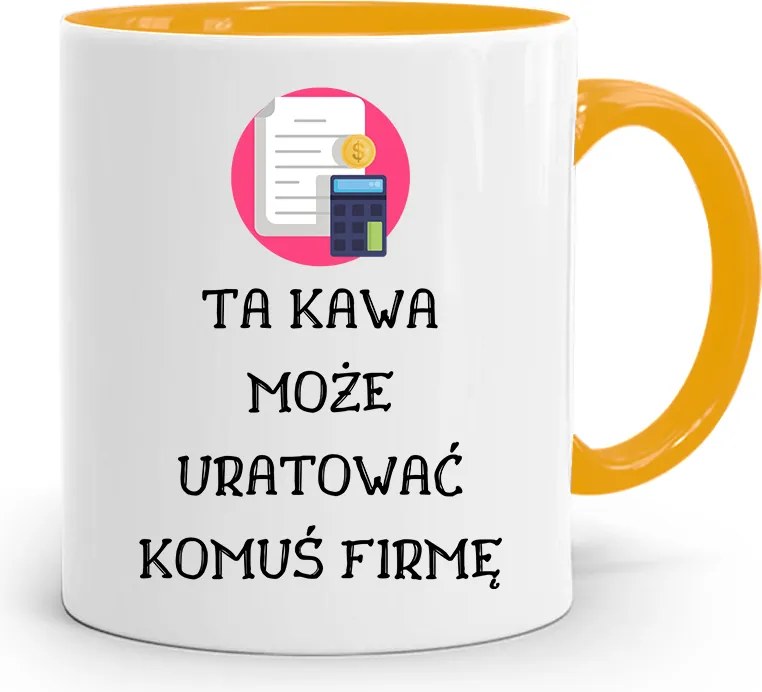 Sárga Bögre Ajándék Könyvelőnek, fényképes nyomattal