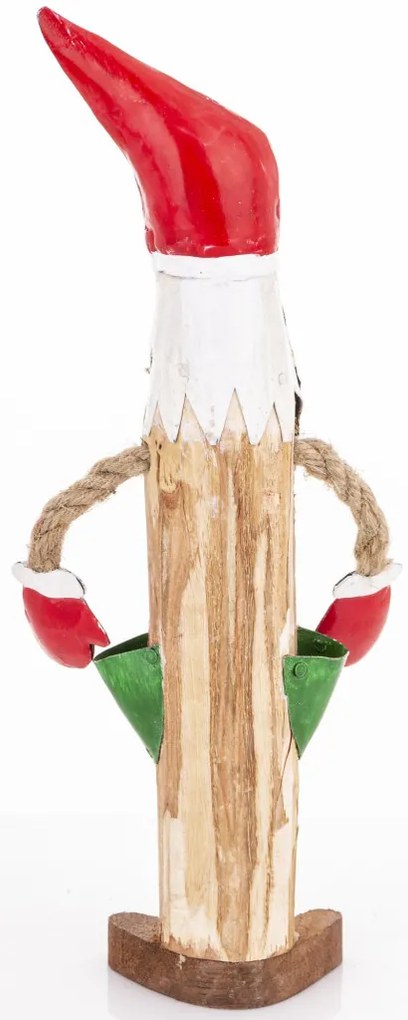 Mikulás figura fa, többszínű fém 31x12x5cm