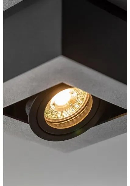 Lámpa Mennyezeti lámpatest ASTER, AC220-240V, 50/60 Hz, GU10, max.50W, IP20, aluminum, egy, fekete