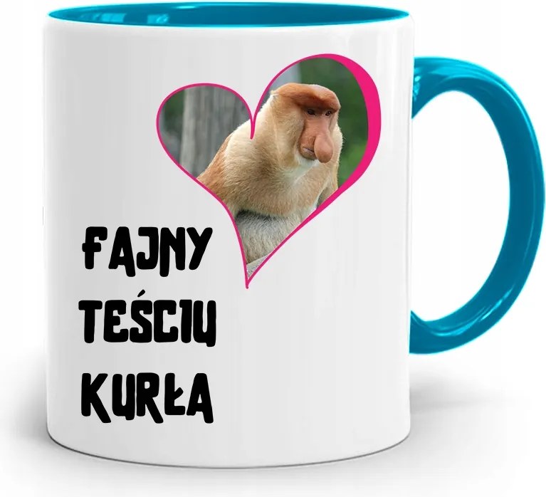 Kék Bögre Ajándék Apósnak Hűvös Após Tyúk nyomott mintával