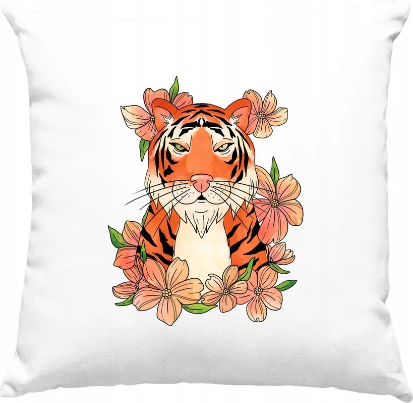 Tigris párna Művészet 1 Fehér