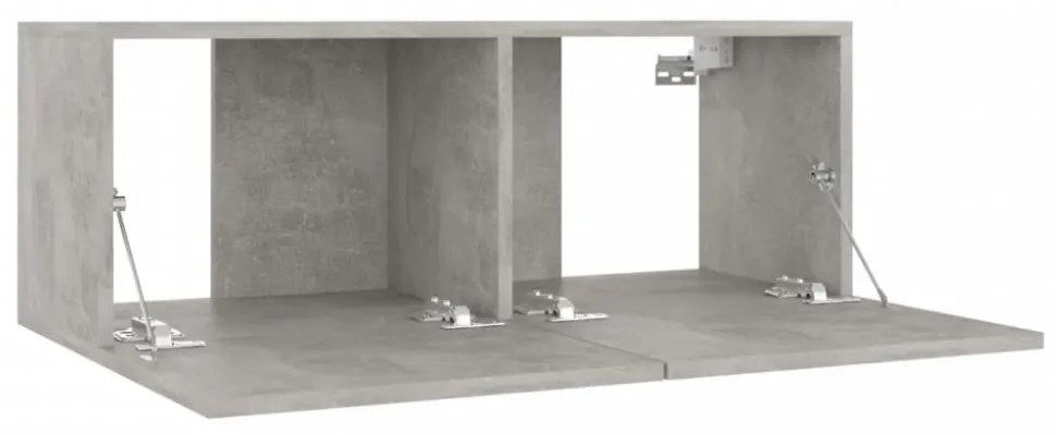 betonszürke szerelt fa TV-szekrény 80 x 30 x 30 cm