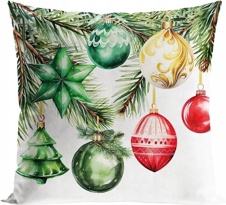 Velvet Karácsonyi Párnahuzat Bombák 40x40cm többszínű