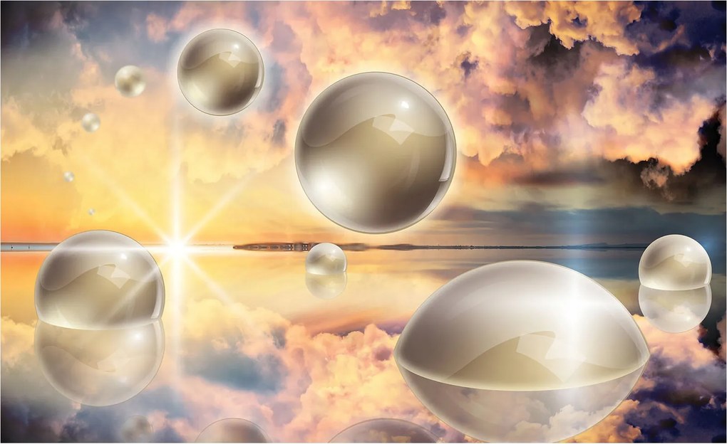 Flizelin fotótapéta Gyöngy gömbök a felhőkben absztrakt 300x210 +ragasztó