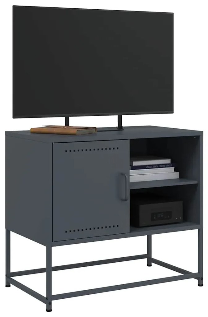 antracitszürke acél TV-szekrény 68 x 39 x 60,5 cm