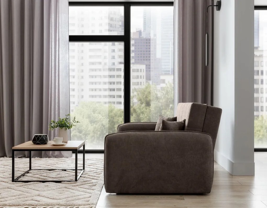 Kihúzható 2 személyes LAINE kanapé, barna