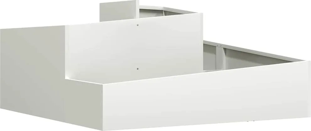 vidaXL Kerti cserép Fehér 100 x 100 x 50 cm Hidegen hengerelt acél