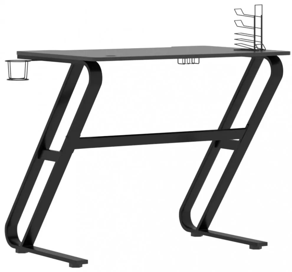 fekete ZZ-lábú gamer asztal 90 x 60 x 75 cm