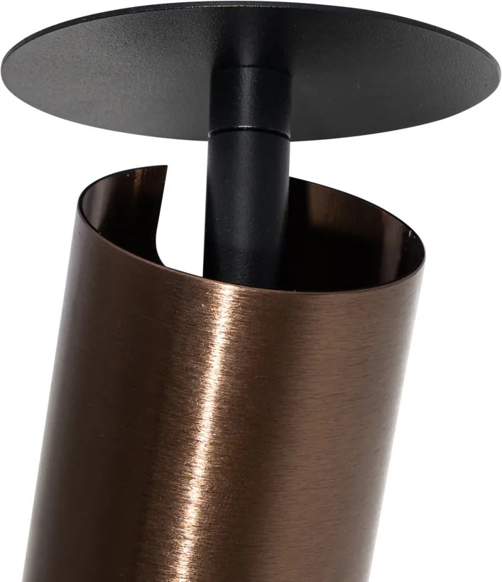 Modern beépíthető spotlámpa sötét bronz GU10 50 mm - Chels