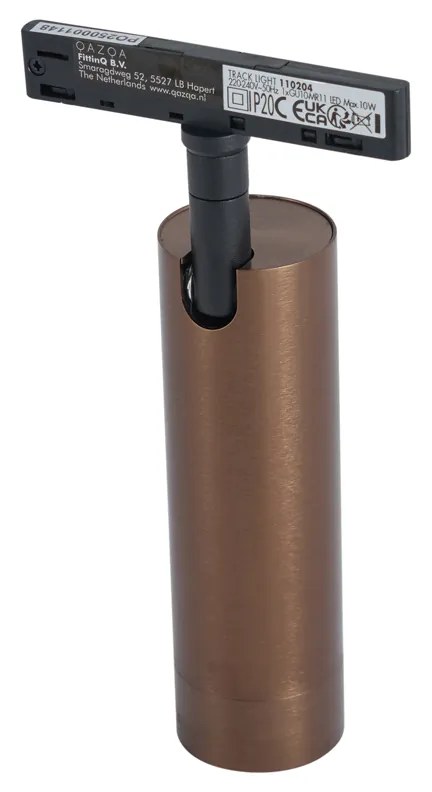 Modern sötét bronz spotlámpa 1 fázisú sínrendszerhez GU10 35mm - Slimline Uzzy