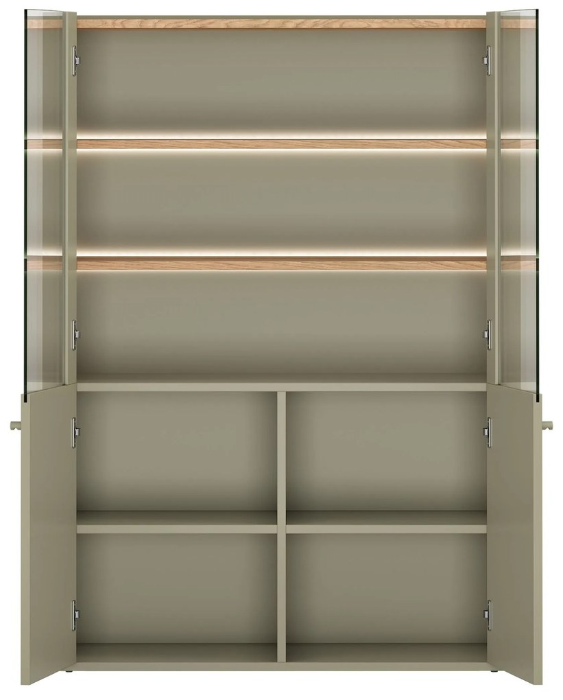 Elivo kétajtós vitrin 100 cm - eukaliptusz / baltic dune tölgy