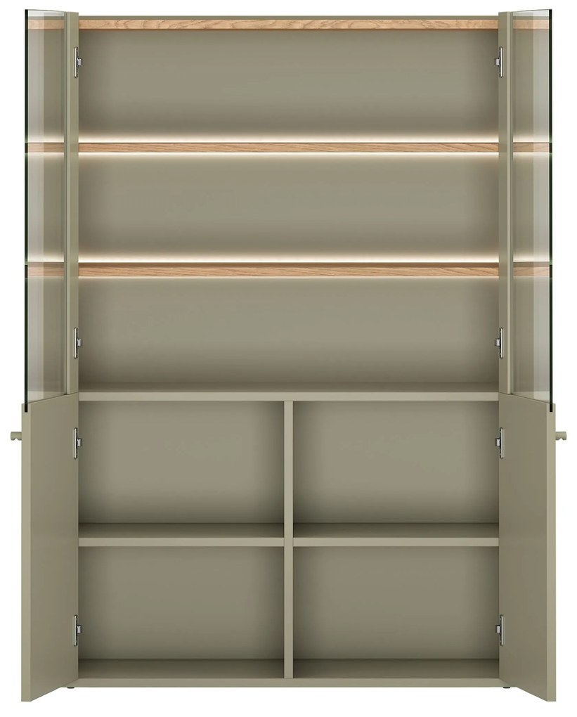 Elivo vitrines szekrény 100 cm kétajtós - eukaliptusz / baltic dune tölgy