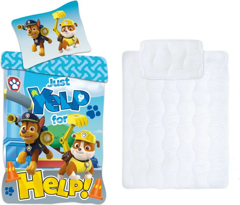 Mancs Őrjárat Help! gyerek, ovis ágyneműhuzat és paplan/párna szett 100x135 cm 40x60 cm