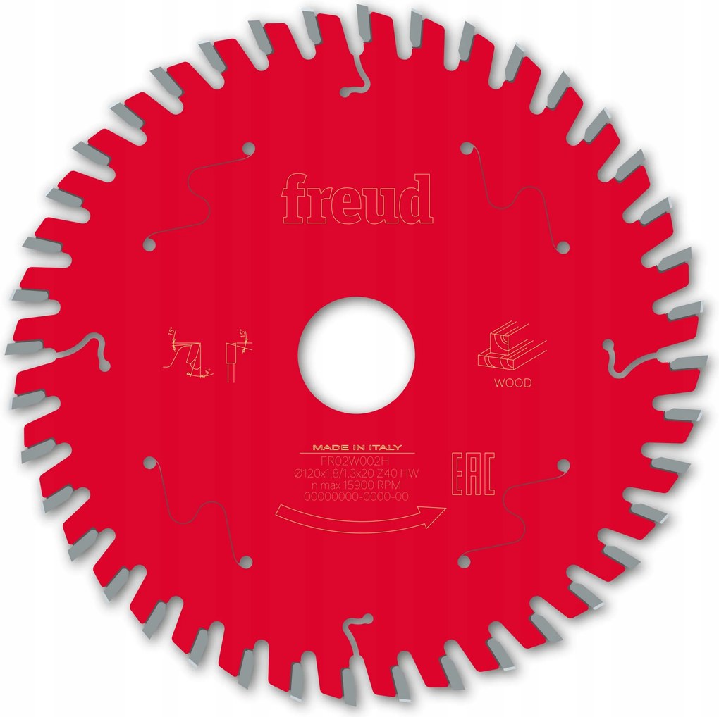 Freud Fa rétegelt lemez fűrész 120x20x40Z keresztirányú vágás