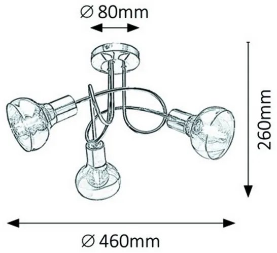 Rabalux 5548 - Csillár HOLLY 3xE14/40W/230V arany