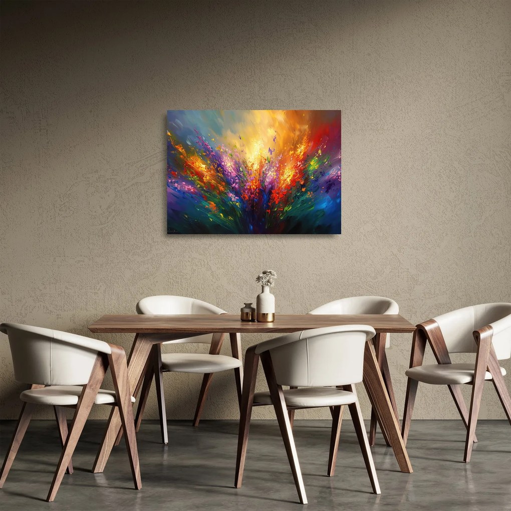 Üveg kép - A virágok absztrakciója (70x50 cm)