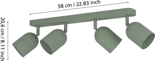 Eglo 44135 - TILSTON 4xE14/40W/230V zöld spotlámpa