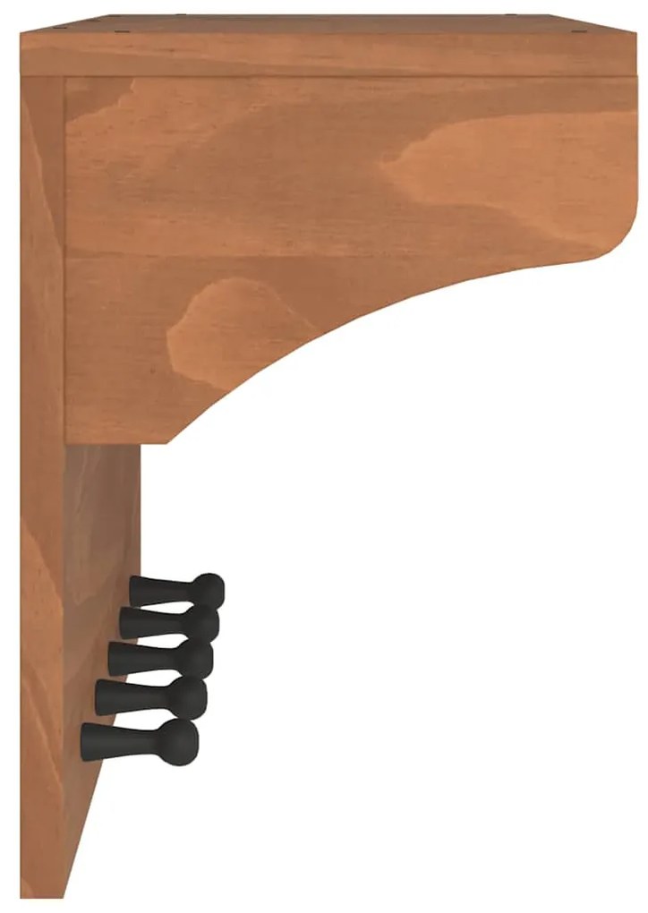 SANDNES tömör fenyőfa falra szerelt kabátállvány 87x30x42 cm