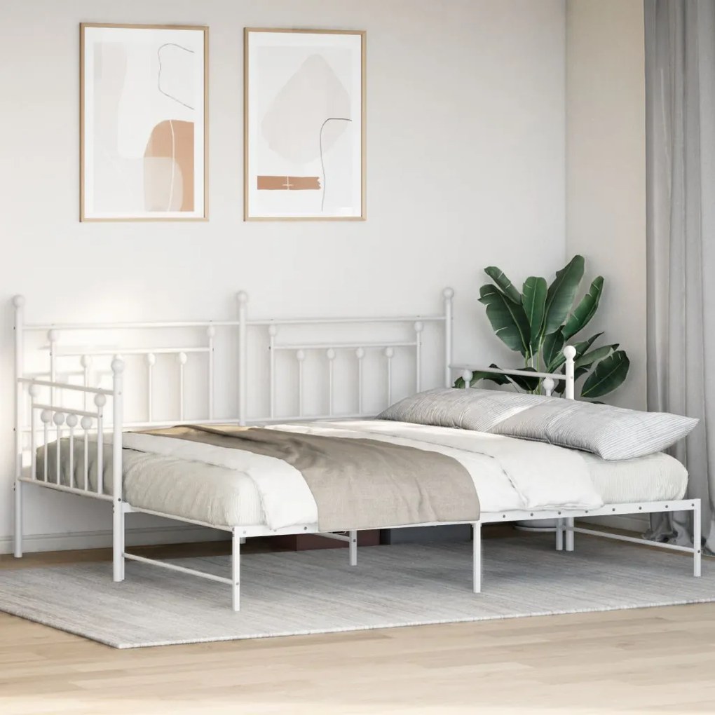 Daybed keret trundle-lal Fehér 100x190 cm Acél