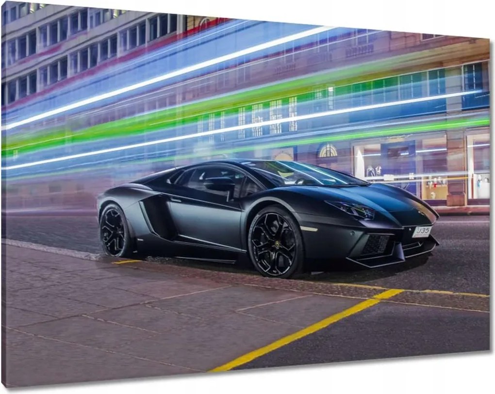 Vászonkép 100x70 Gyors autó száguld az éjszakában