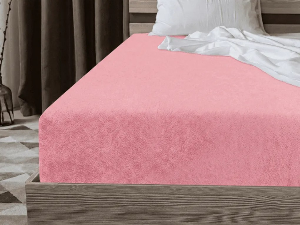 Frottír EXCLUSIVE rózsaszín lepedő 90x200 cm